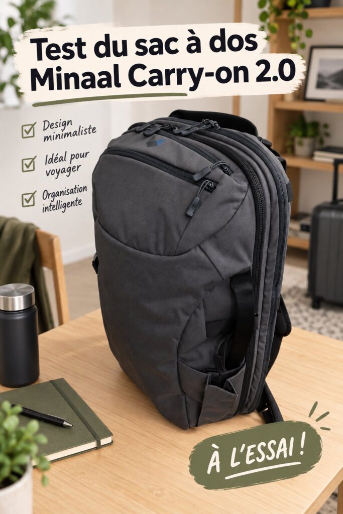 Sac à dos Minaal Carry-on 2.0 en situation de voyage familial
