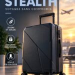Une valise en matériau moderne, parfaite pour un voyage pratique et élégant.