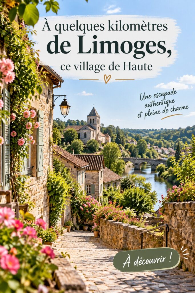 Un village pittoresque à proximité de Limoges, avec des maisons traditionnelles et un paysage naturel paisible.