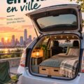 Une Toyota Prius garée dans un espace urbain, symbolisant la vie écologique en ville