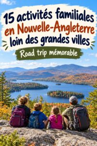 Famille s'amusant en pleine nature en Nouvelle-Angleterre