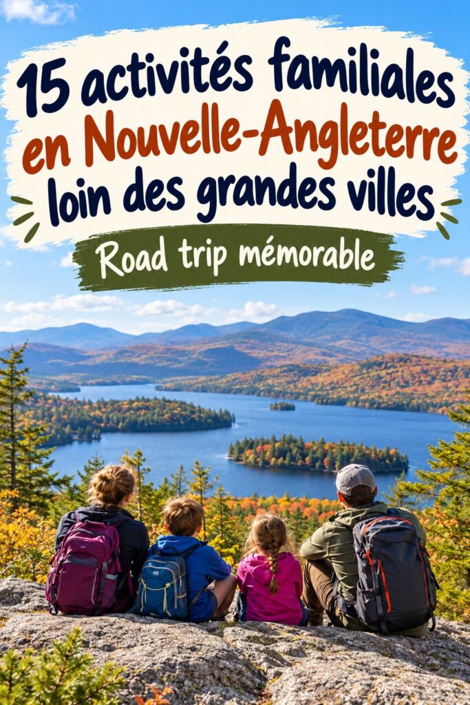 Famille s'amusant en pleine nature en Nouvelle-Angleterre
