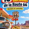 Vue emblématique de la Route 66 avec des panneaux historiques