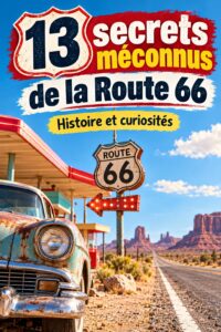 Vue emblématique de la Route 66 avec des panneaux historiques