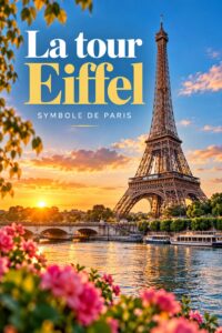 Une magnifique vue de la tour Eiffel sous le ciel bleu, parfaite pour capturer des souvenirs.
