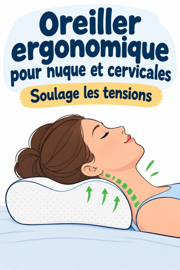 Illustration d'un coussin cervical confortable pour les voyages en famille.