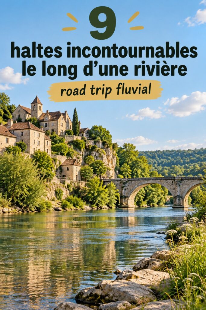Un beau paysage de rivière avec des points d'arrêt familiales établis