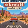 Une vue sur la Route 66 avec des panneaux classiques et des paysages typiques.