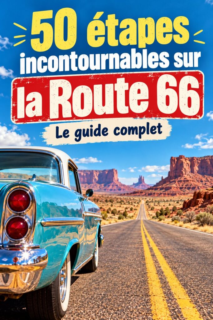 Famille souriante découvrant un monument emblématique le long de la route 66
