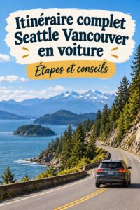 Vue sur la route de Seattle à Vancouver avec des paysages verdoyants