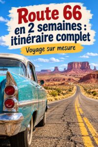 Carte de l'itinéraire de la Route 66 avec des destinations familiales