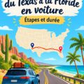 Carte d'un itinéraire routier du Texas à la Floride