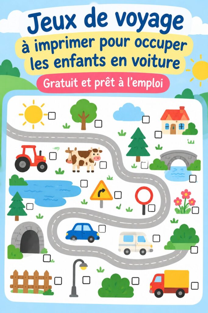 Des jeux de voyage imprimables pour divertir les enfants lors d'un road trip