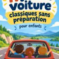 Une maman joue à des jeux de voiture classiques avec ses enfants en voyage.