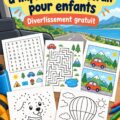 Un enfant jouant avec des jeux de voyage imprimés lors d'un road trip