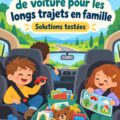 Enfant jouant avec des jouets dans une voiture pendant un voyage en famille