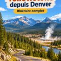 Vue panoramique d'une famille en road trip vers le parc national de Yellowstone
